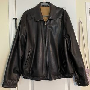 Men’s Genuine Leather Bomber Jacket LGE Chocolate